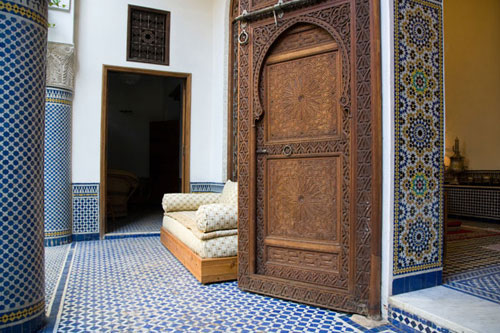 Photo of Carved Door at Riyad Louna, Fes, Morocco